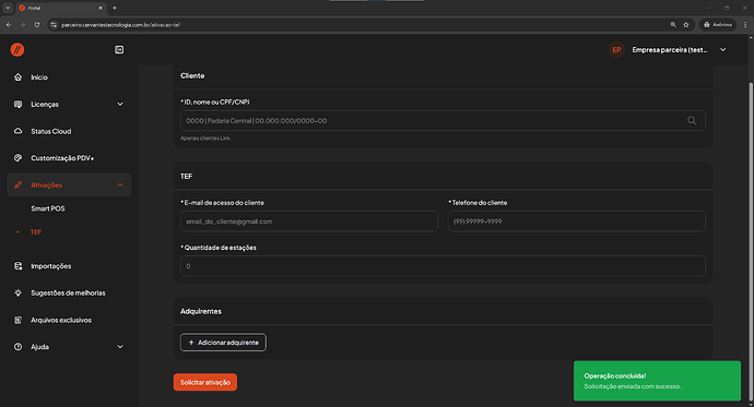 Tutorial+6+-+TEF+Solicitar+ativação
