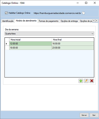 Horário de atendimento