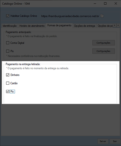 Pagamento na entrega