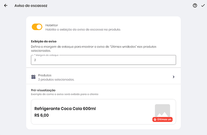 Aviso de escassez