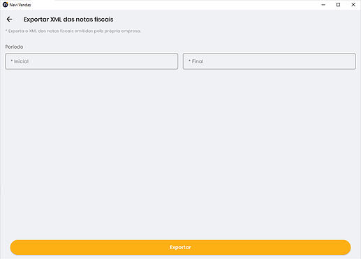 Exportar XML das notas fiscais