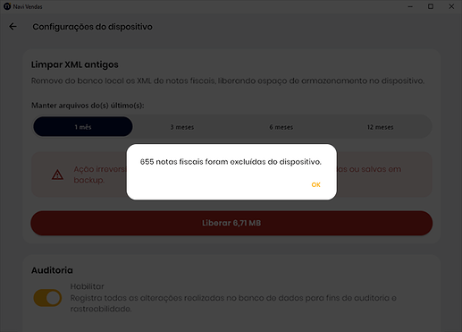 5 Notas fiscais excluídas