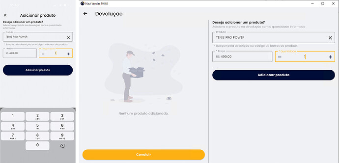 Navi - devolução de venda - adicionar produto 2