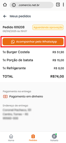 Acompanhar pelo WhatsApp