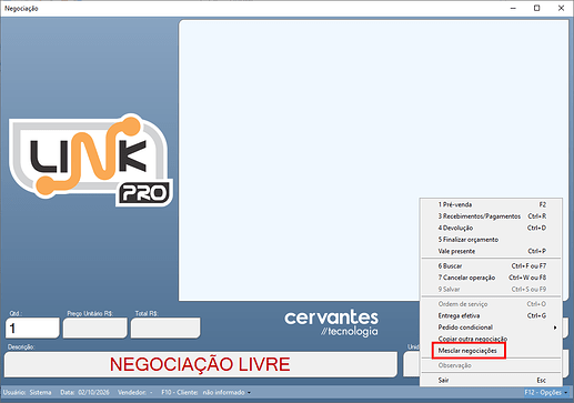 2 Negociação -Mesclar negociações