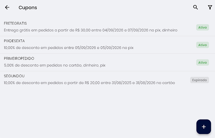 Cupons de desconto