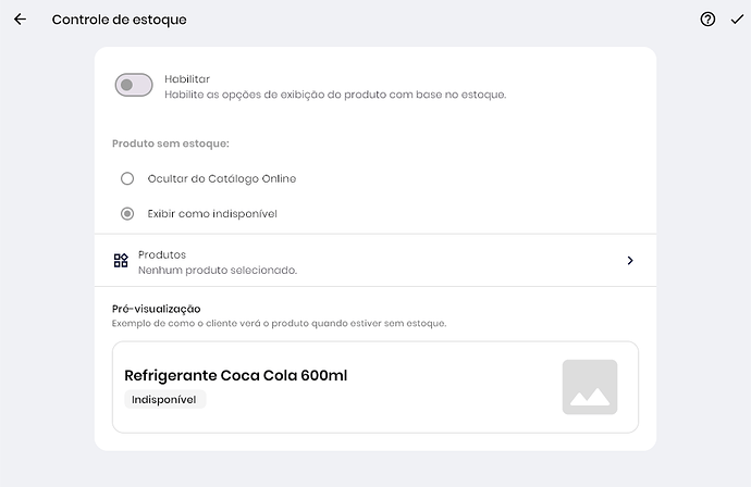 Controle de estoque