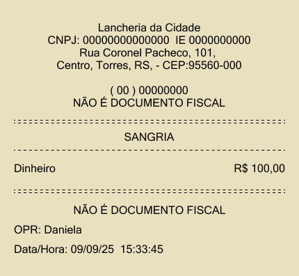 Comprovante - Sangria