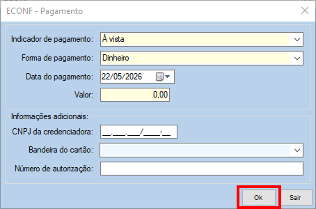 ECONF - Pagamento