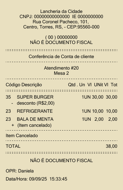 Comprovante - Atendimento - conferência