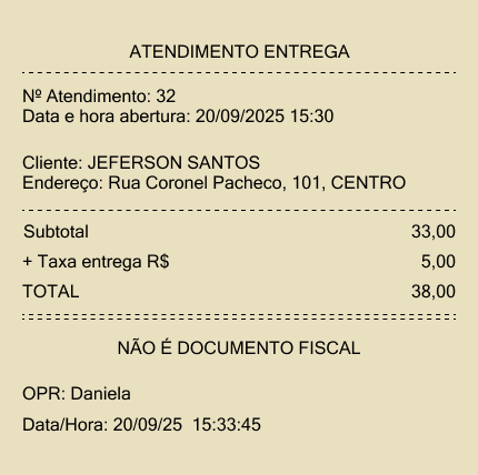 Comprovante - Atendimento - Entrega