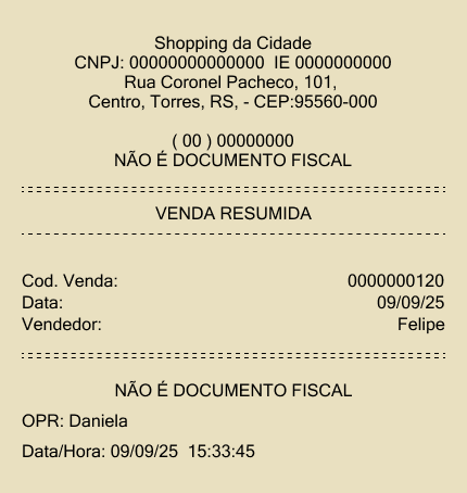 Comprovante - Venda Resumida