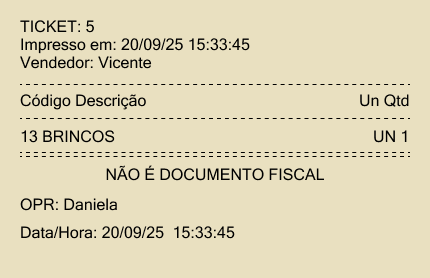 Comprovante - Ticket (Com itens)
